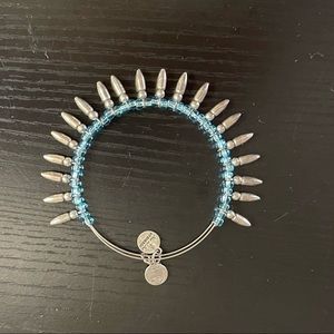Alex and Ani silver tone blue bead bracelet
